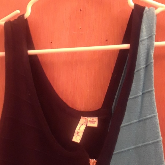 Asymmetric zip bandage bodycon dress color block M - Picture 3 of 5